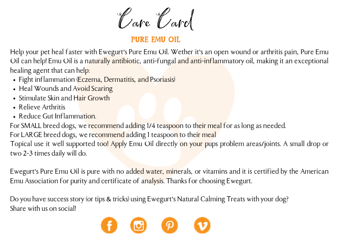 PURE EMU OIL Helps Reduce Inflammation & Skin Irritations