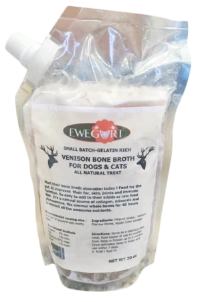 VENISON broth helps pets with inflammation, joint pain and protein allergies.