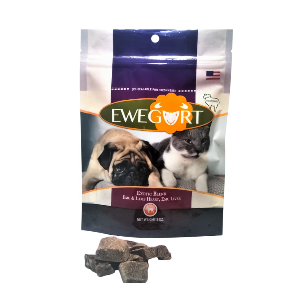 EXOTIC BLEND * Emu & Lamb Heart & Emu Liver is Nutrient Dense Reward or Training Treat - Dog Treats