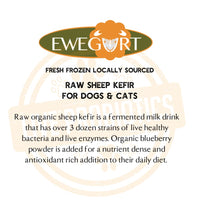 RAW ORGANIC SHEEP KEFIR is a Fermented Milk Drink for Dogs and Cats. - Plain Kefir - Dog Treats
