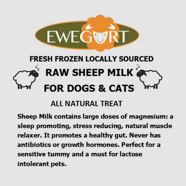 RAW SHEEP MILK for Dogs and Cats includes Omega 3 & 6 essential fatty acids